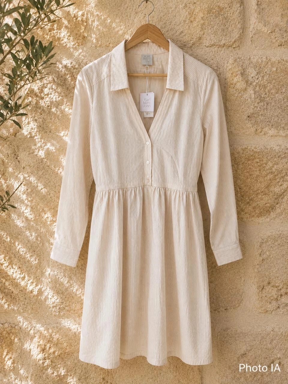 Cream dress with thin gold stripes Karl Marc John Size 34 (XS) New – photo 2